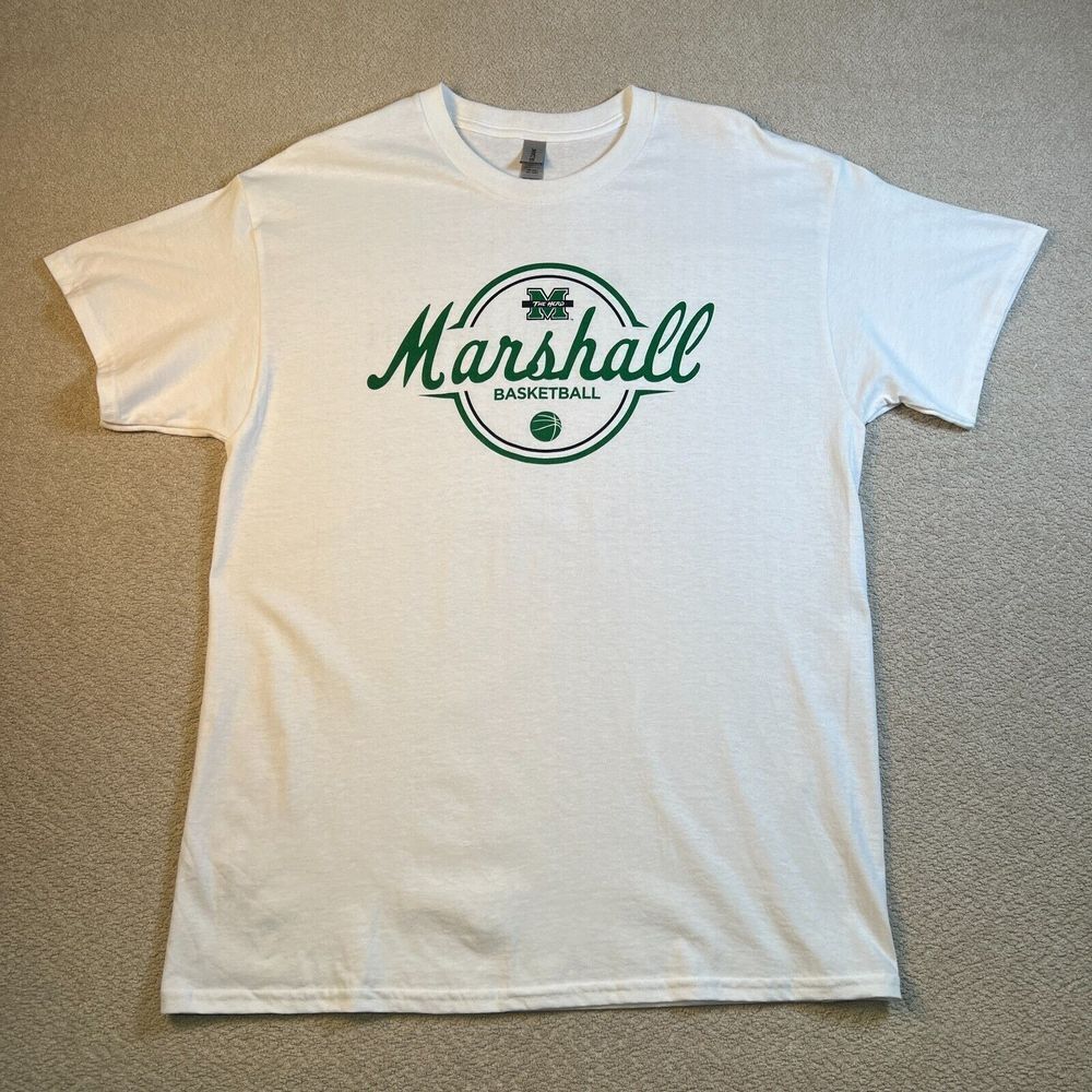 Marshall Thundering Herd Basketball Shirt Men Sz L White Mountain Health Network